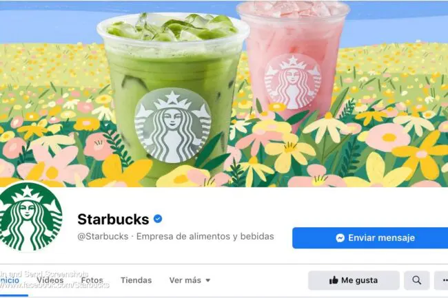 Perfil de Facebook de Starbucks.